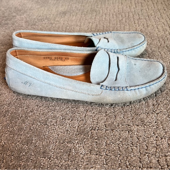 Used Italian Mario Vittamdi Blue Suede Loafers! Size 40 - Picture 10 of 10